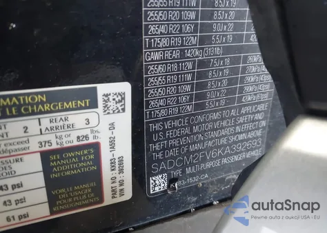 2019 Jaguar F-Pace S from USA, damaged, VIN SADCM2FV6KA392693